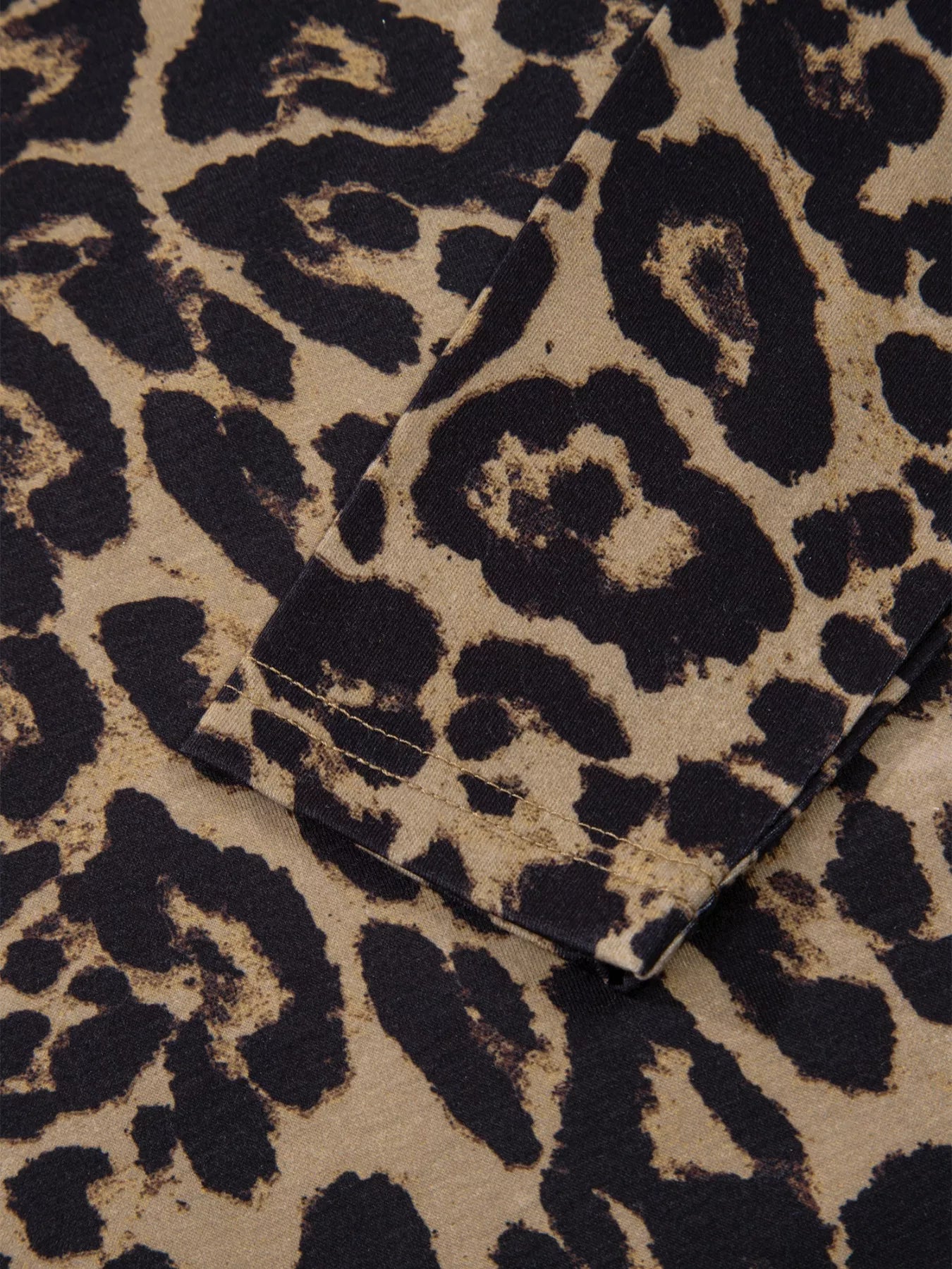 Leopard Print Square Neck Long Sleeve Top
