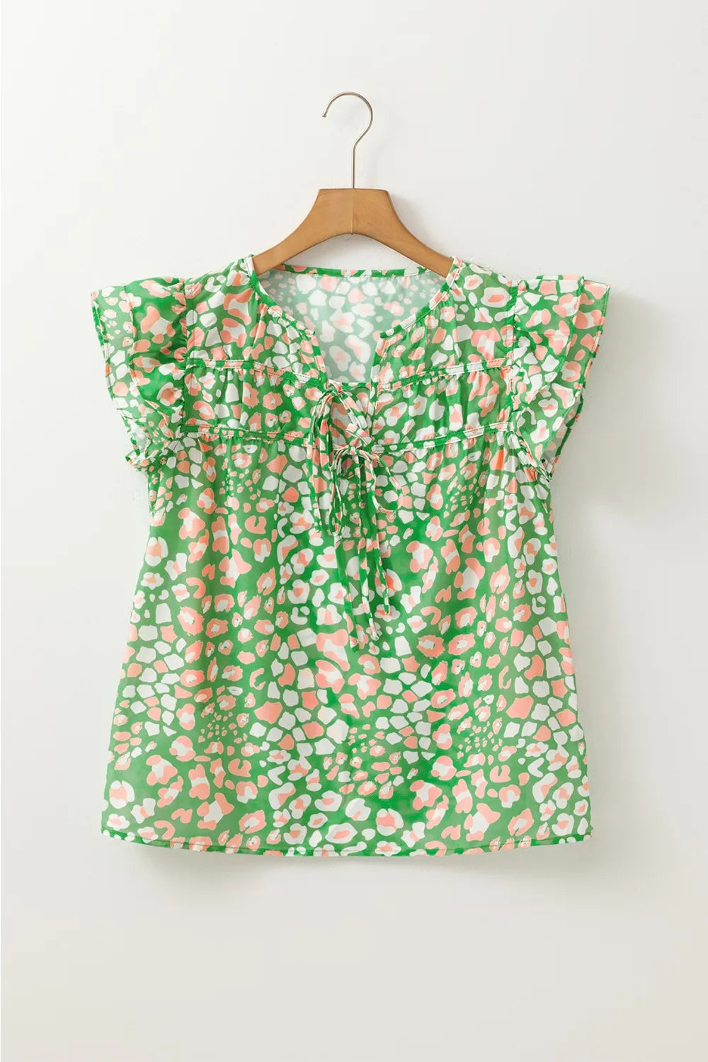 Floral Print Ruffle Sleeve Blouse