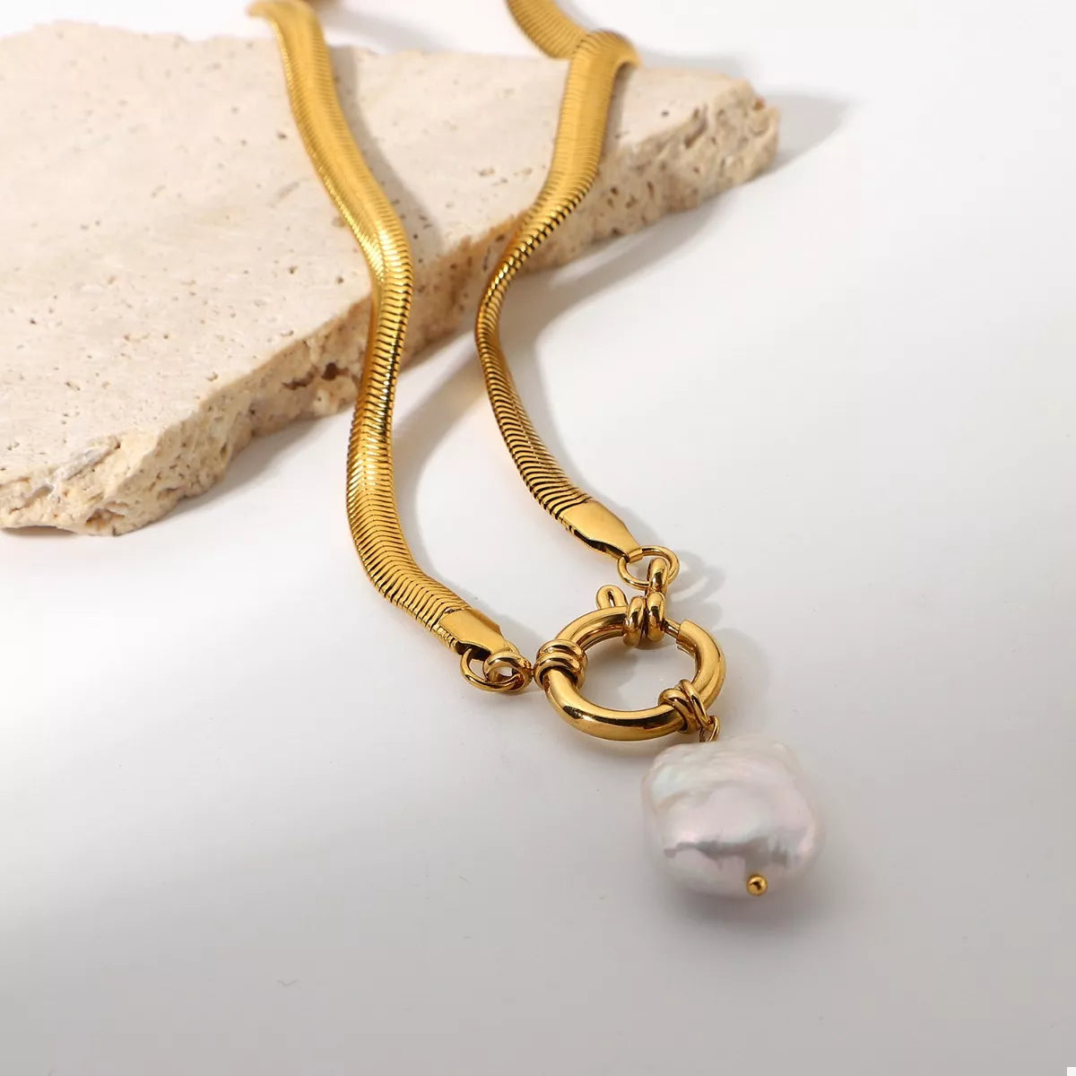 18K Gold-Plated Freshwater Pearl Pendant Necklace