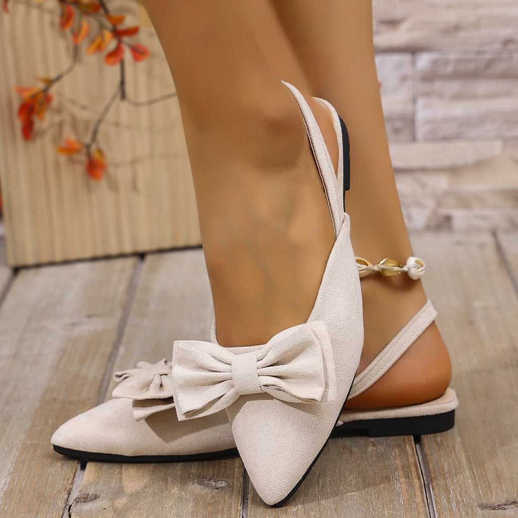 Bow Decor Slingback Slip-Ons