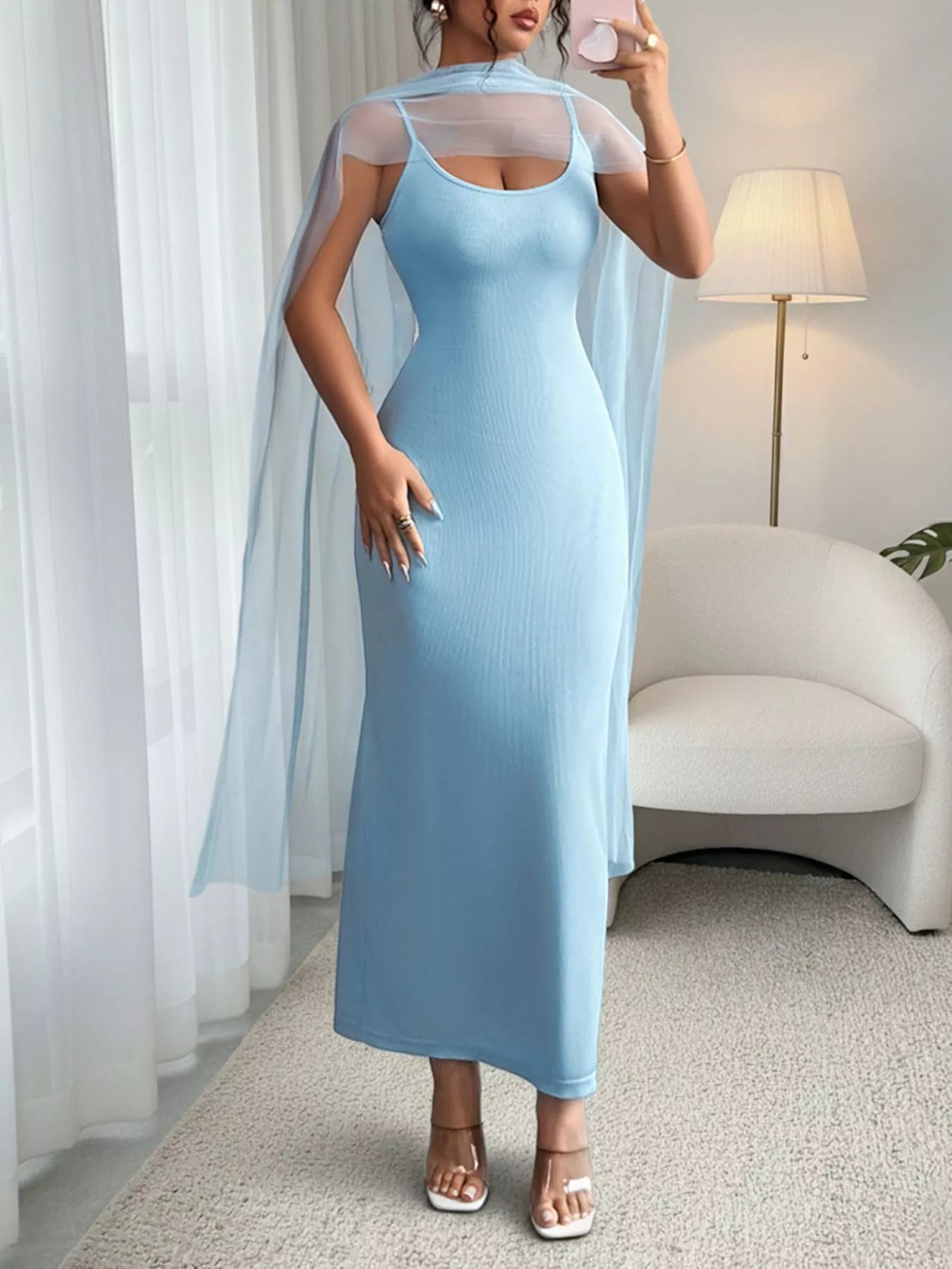 Scoop Neck Bodycon Maxi Dress