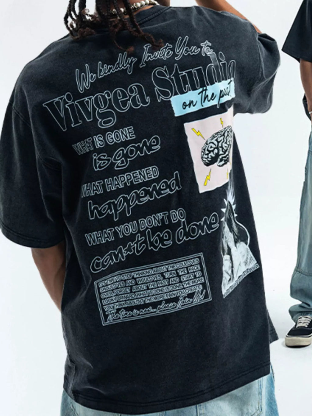 Men's Letter Round Neck Short Sleeve T-Shirt