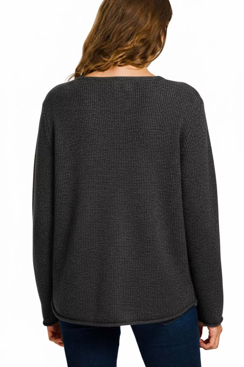 Zenana Beach V Neck Sweater