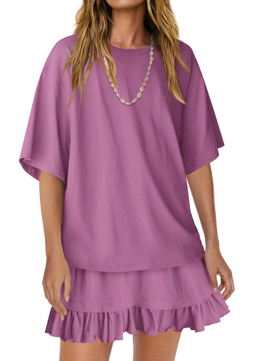 Round Neck Half Sleeve Tee and Skirt Set