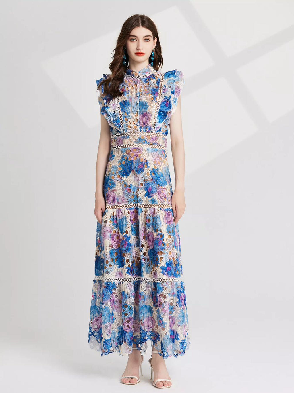 Floral Lace Detail Maxi Dress