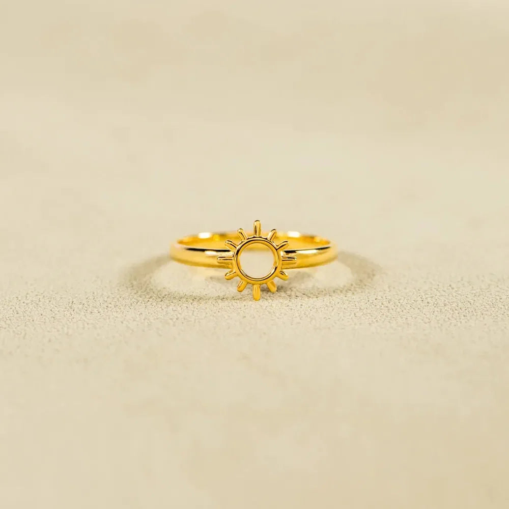 Sun Shape 18K Gold-Plated Ring