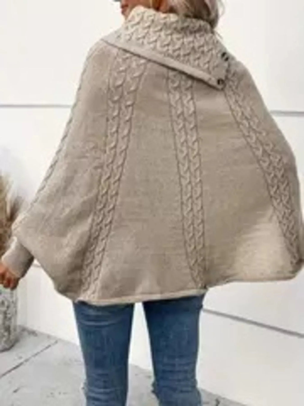 Cable Knit Button Detail Sweater