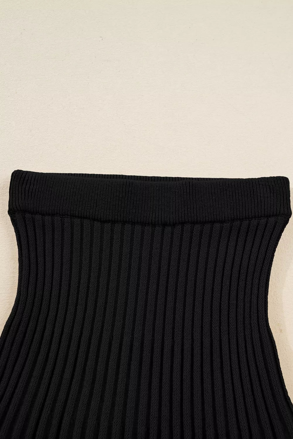Round Neck Top and Skirt Sweater Set