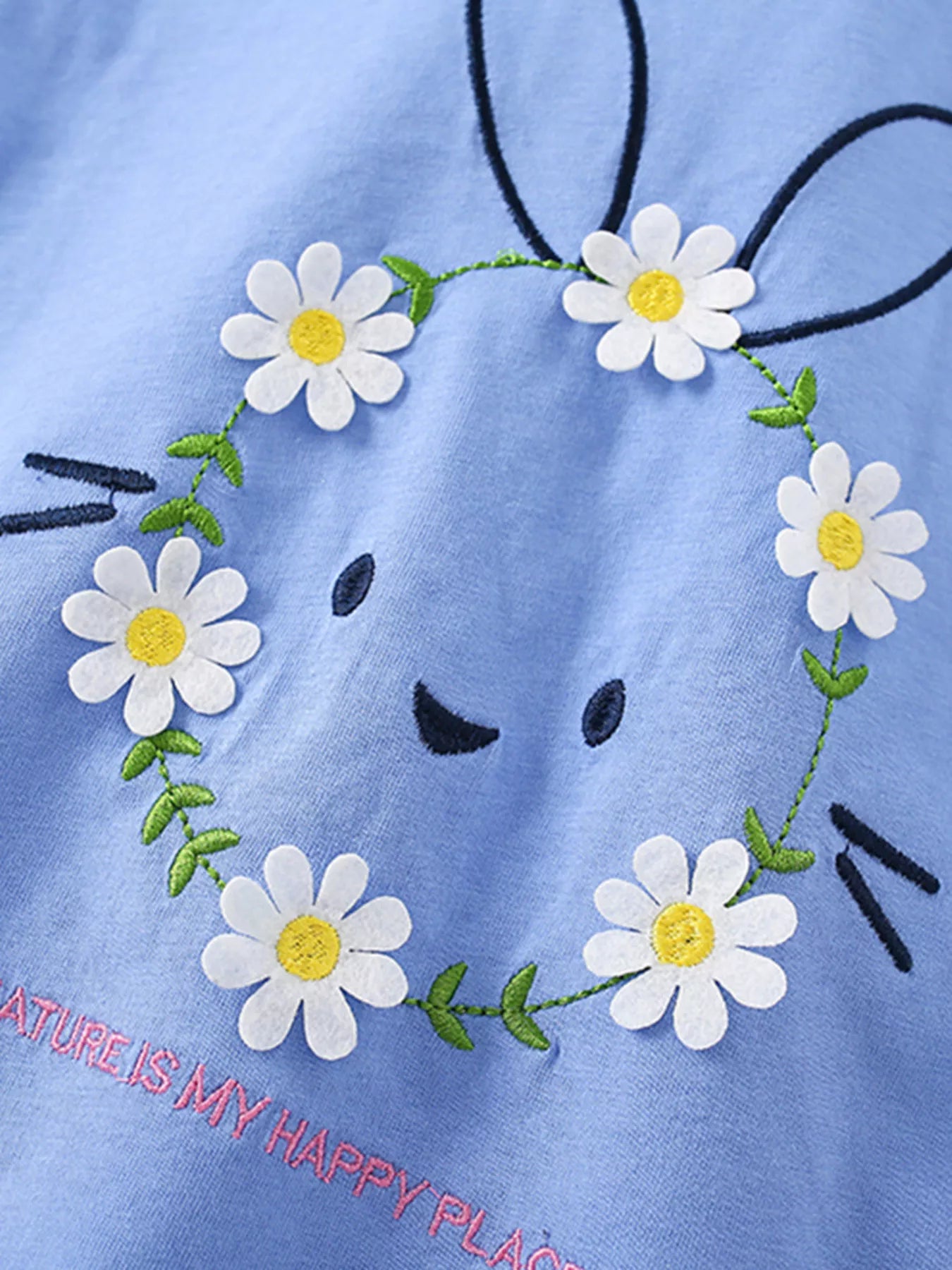 Children's Bunny & Daisy Graphic Ruffle Sleeve T-Shirt