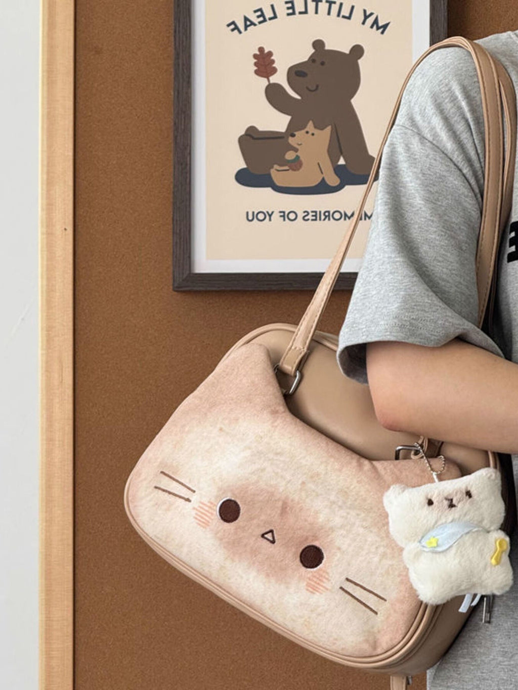 Cat Shoulder Bag with Charm