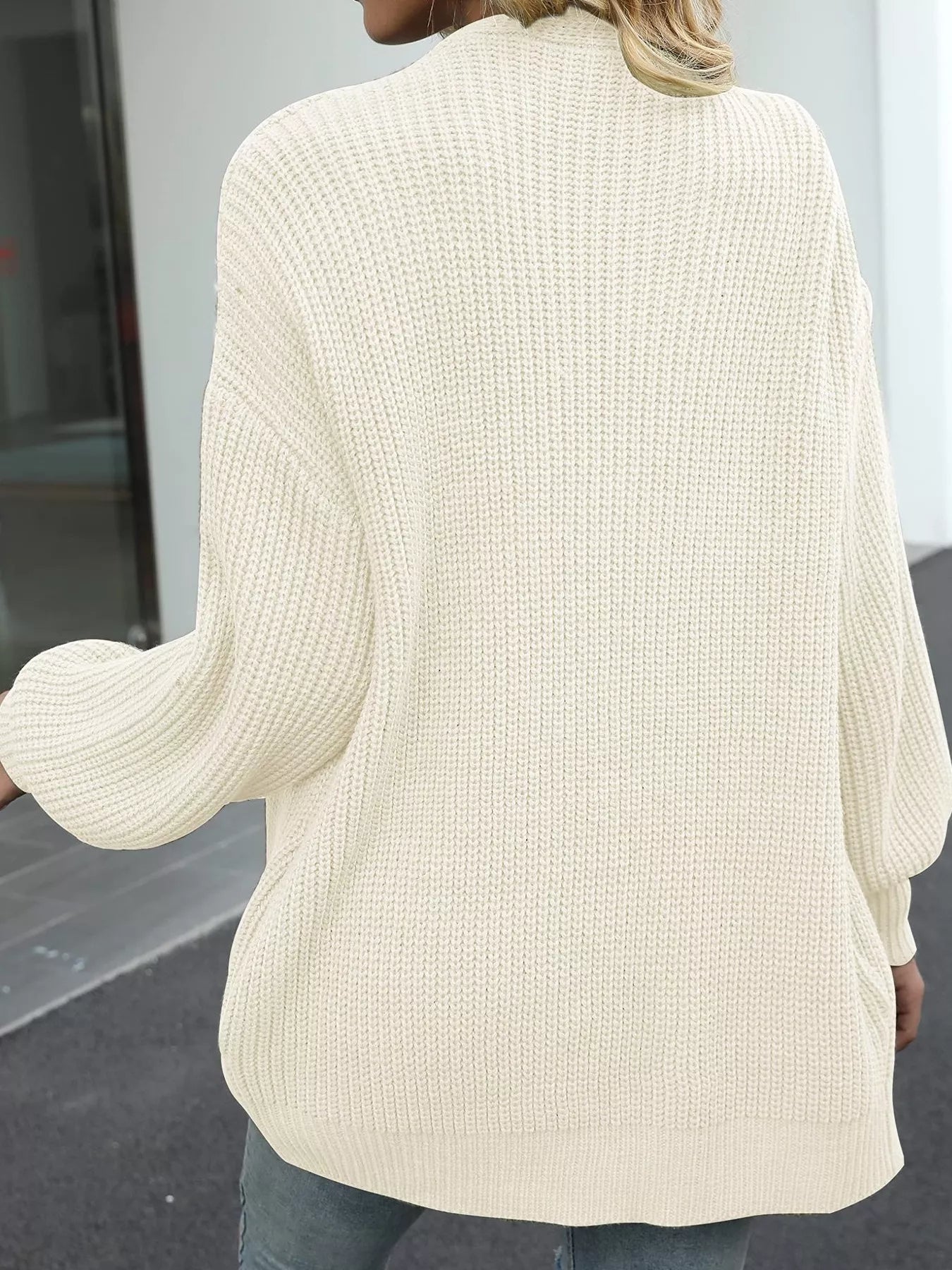 Full Size Chunky Knit Open Front Cardigan Plus Size