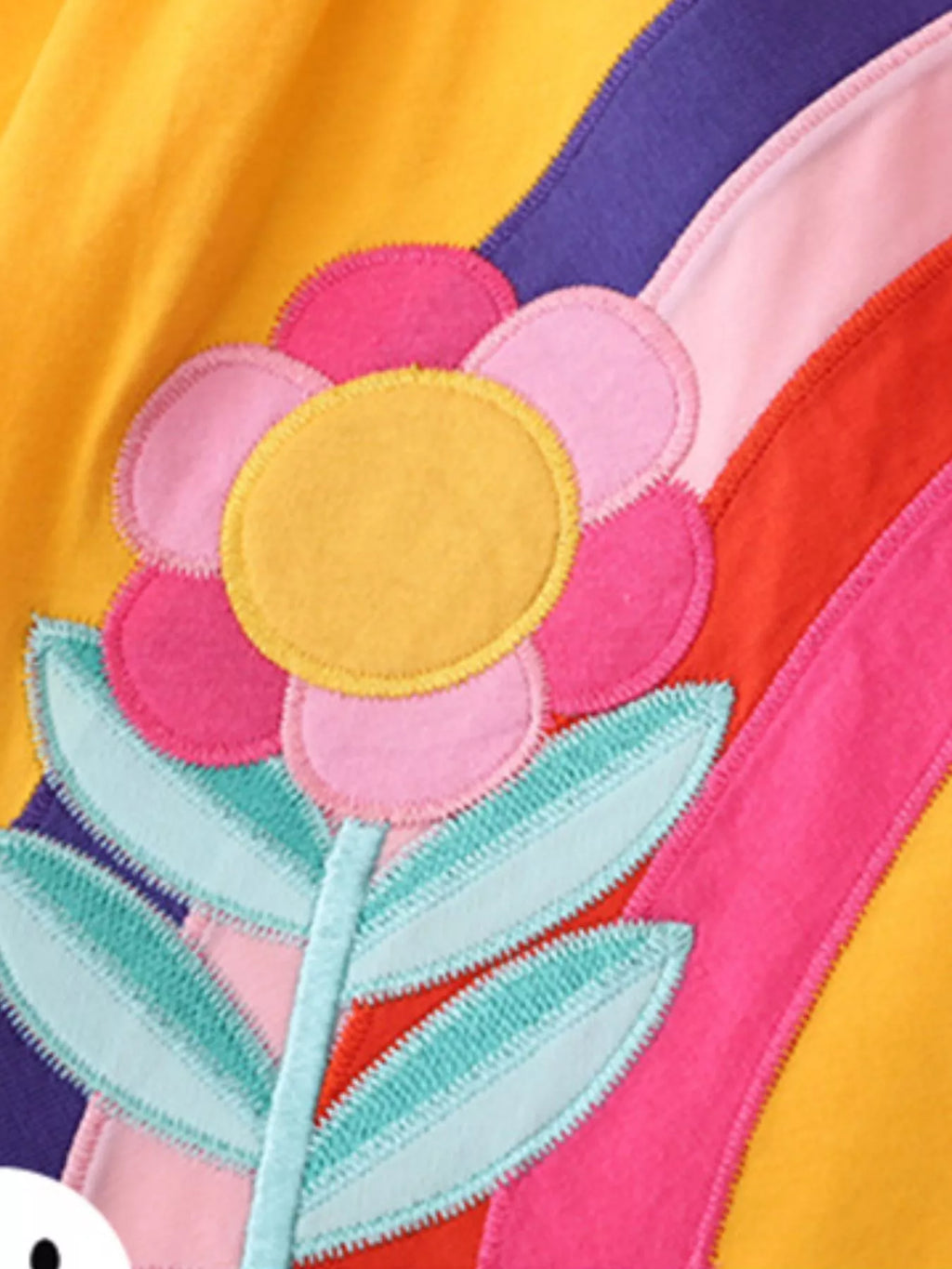Children's Butterfly & Rainbow Round Neck Casual Dress