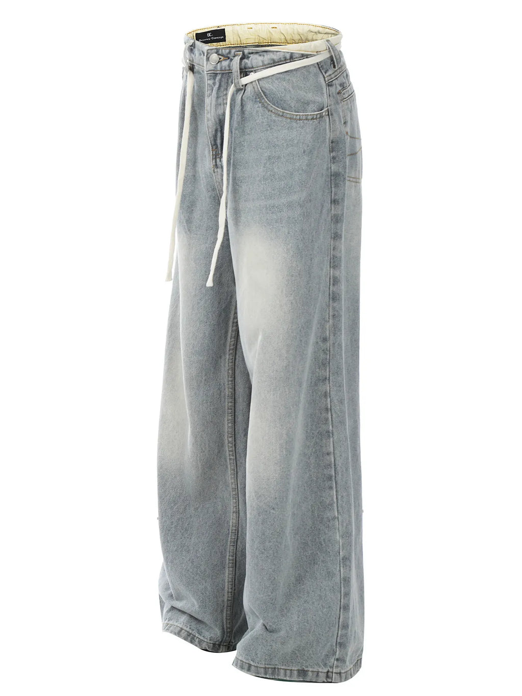 Men's Washed Wide-Leg Jeans
