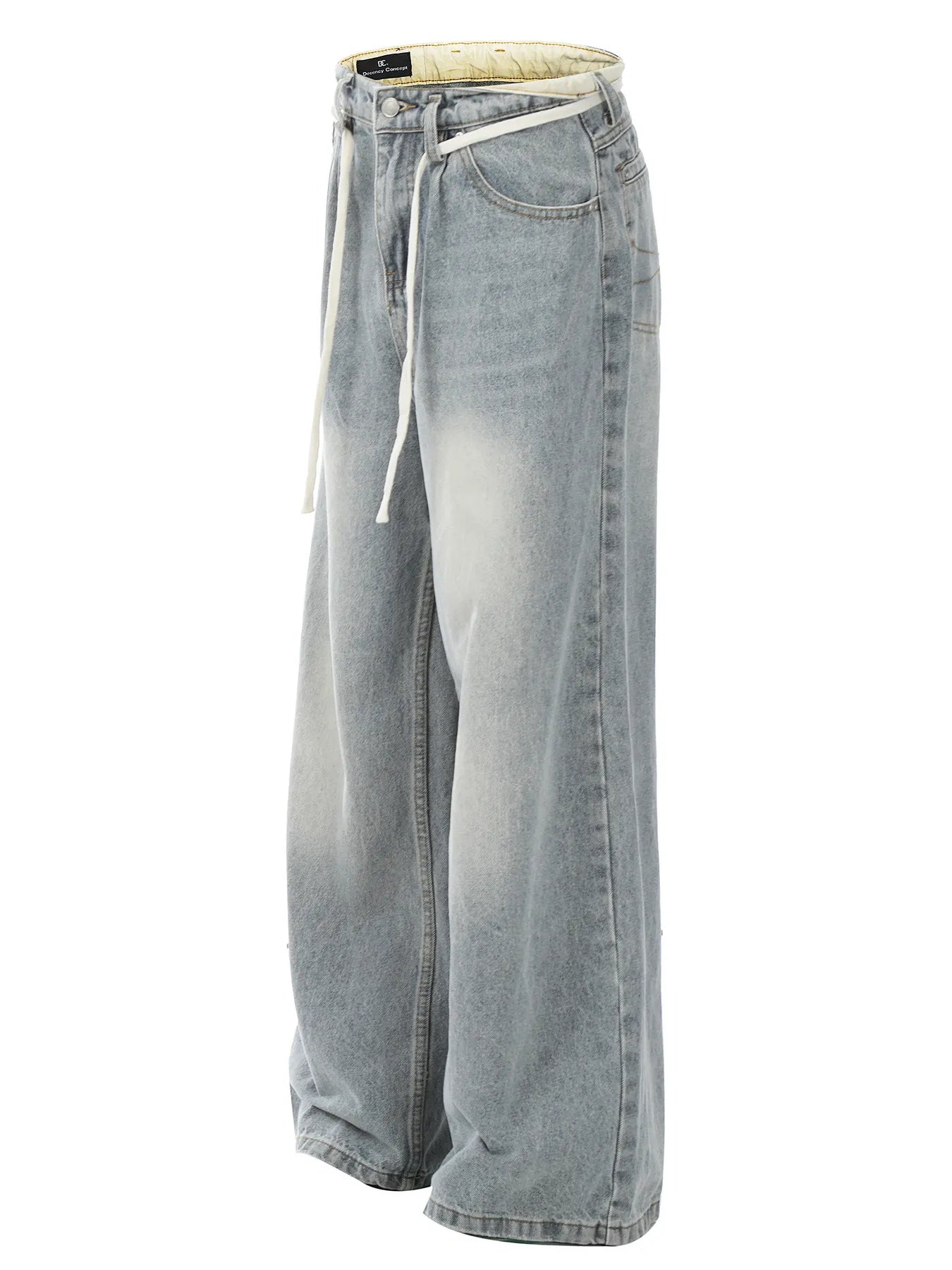 Men's Washed Wide-Leg Jeans