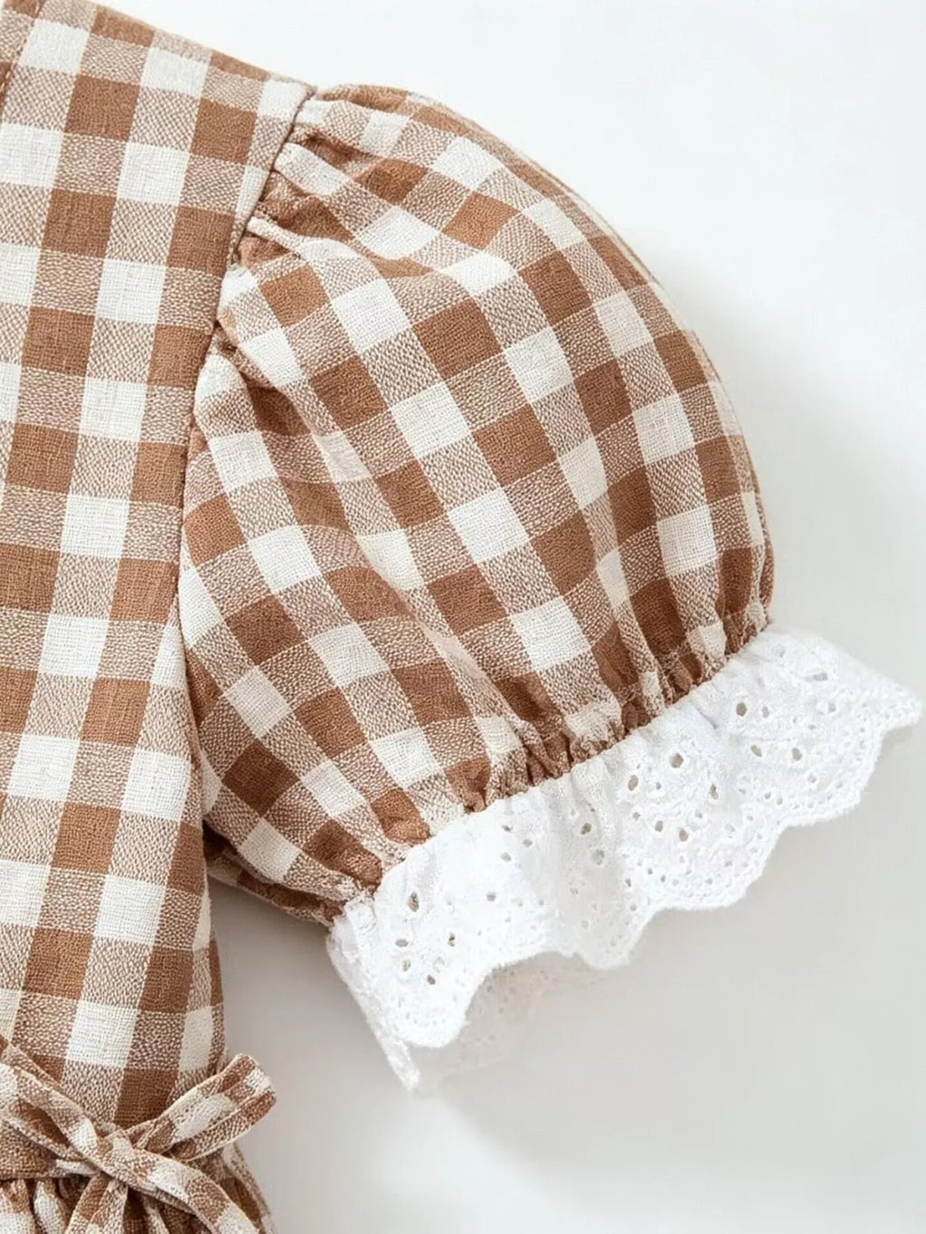 Children's Gingham Ruffle Trim Top and Shorts Set