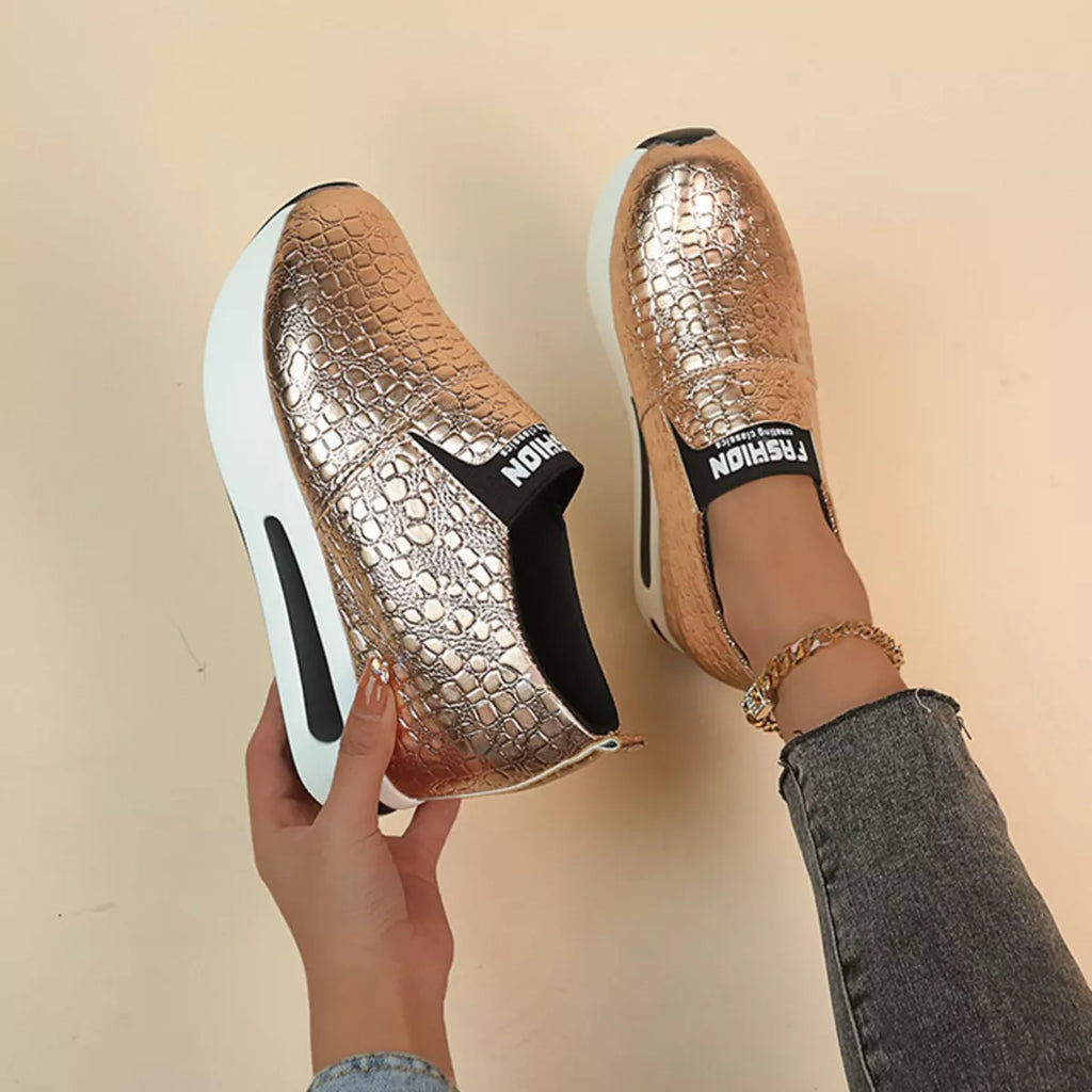 Round Toe Platform Slip-Ons