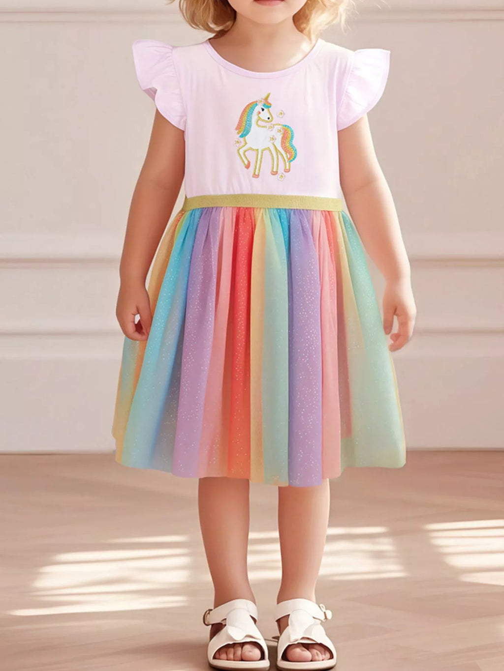 Children's Unicorn Rainbow Tulle Dress