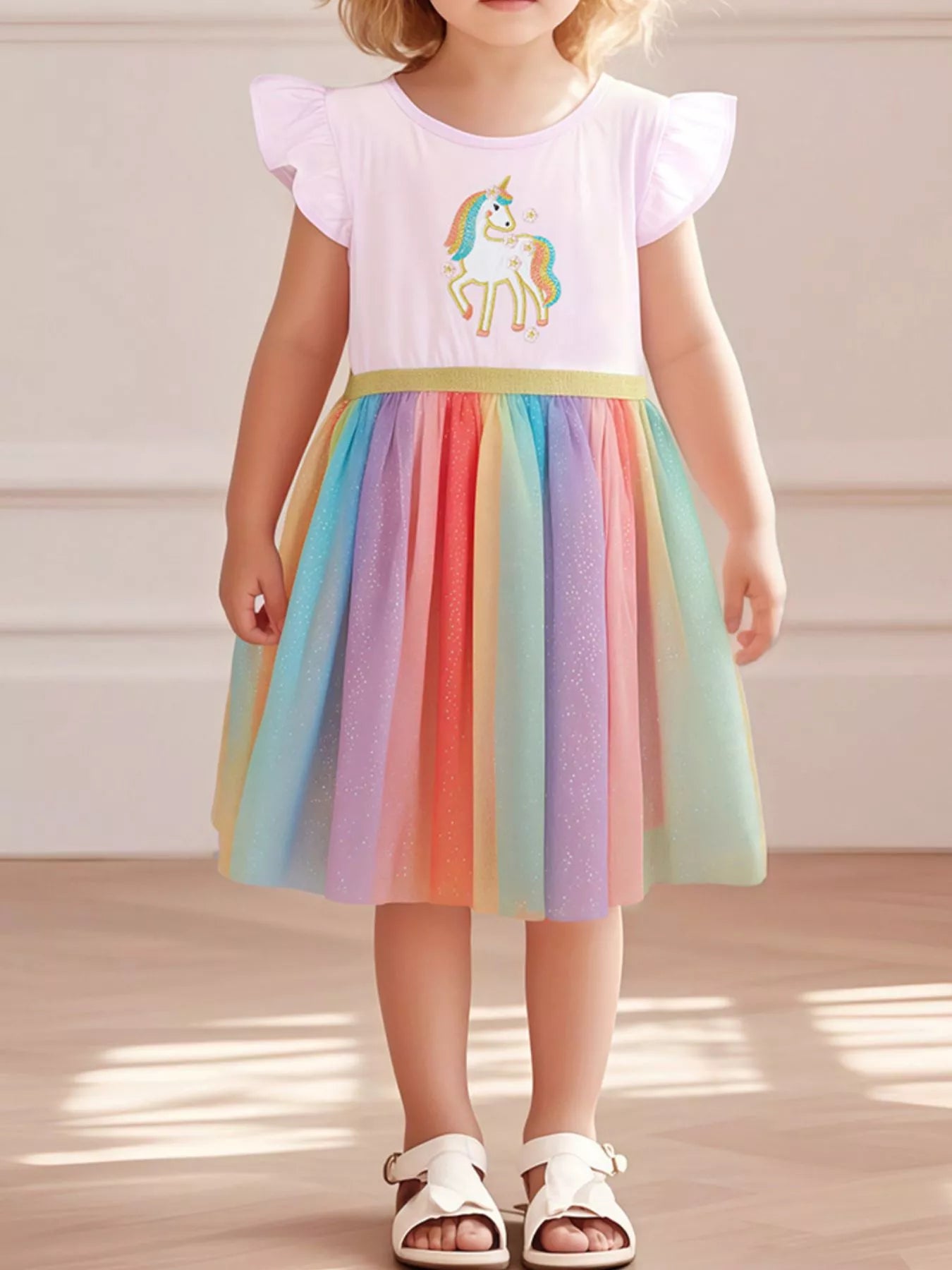 Children's Unicorn Rainbow Tulle Dress