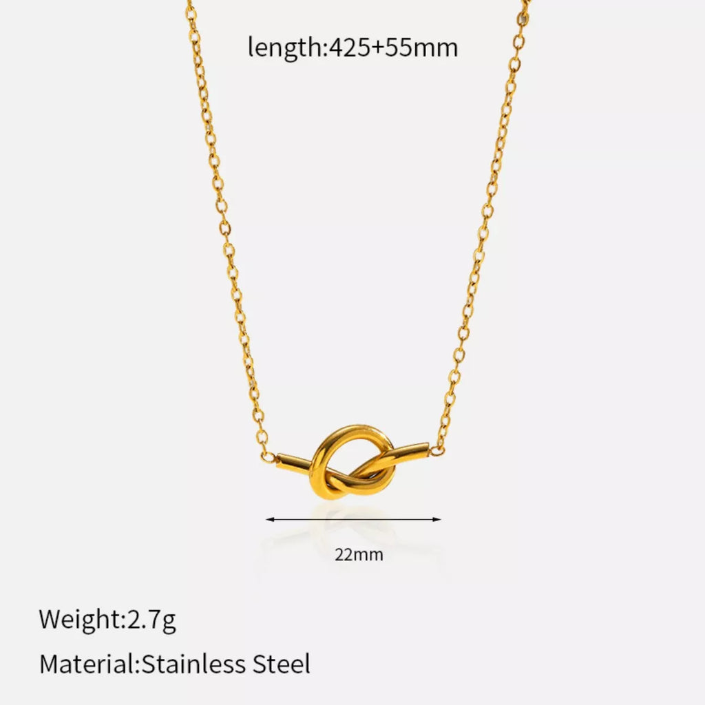 18K Gold-Plated Knot Pendant Necklace