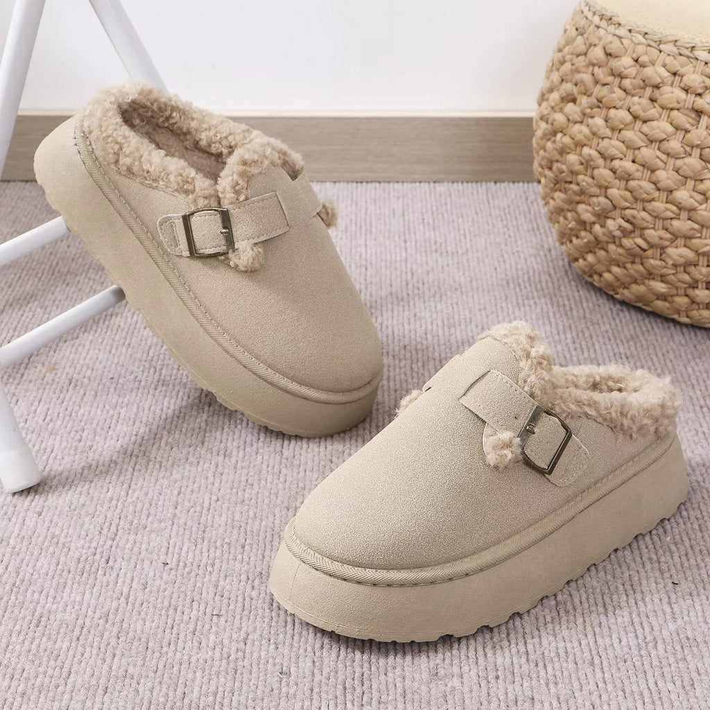 Round Toe Platform Slippers