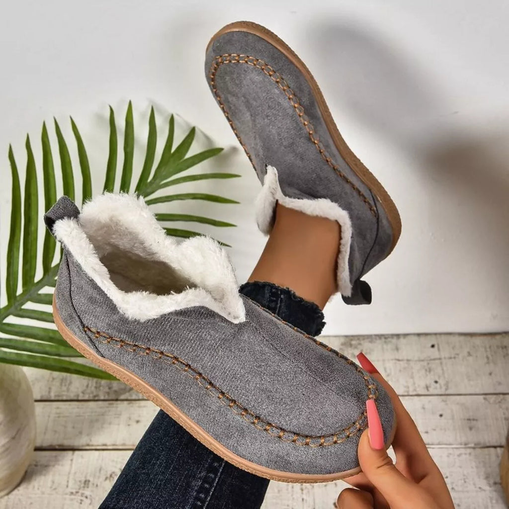 Round Toe Sherpa-Lined Slip-Ons