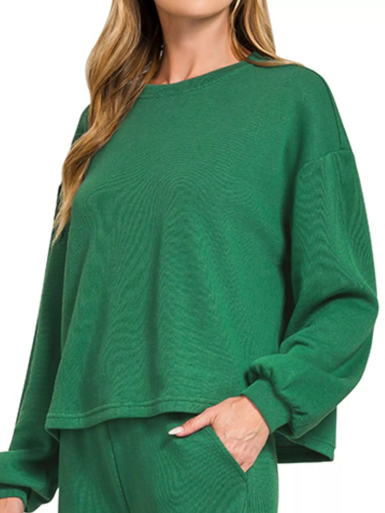 Zenana French Rib Pullover and Pants Set