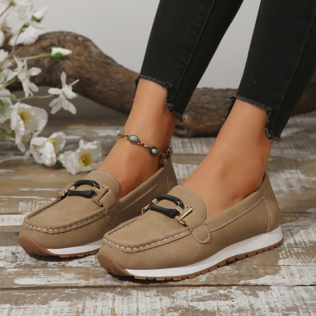 Buckle Decor Casual Slip-Ons