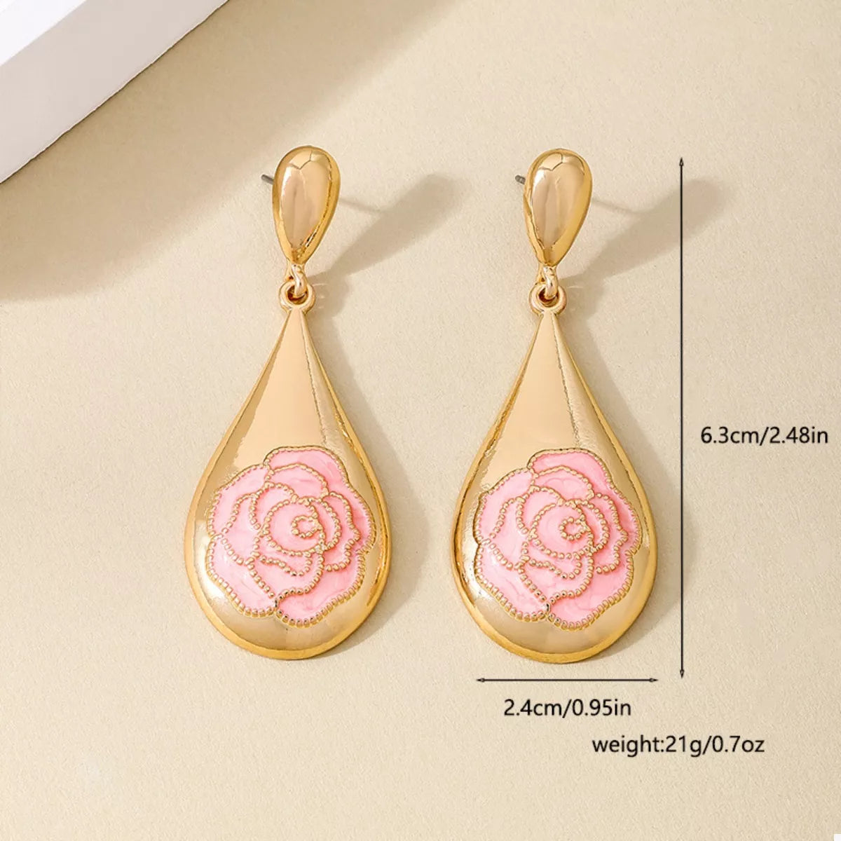 18K Gold-Plated Flower Teardrop Earrings
