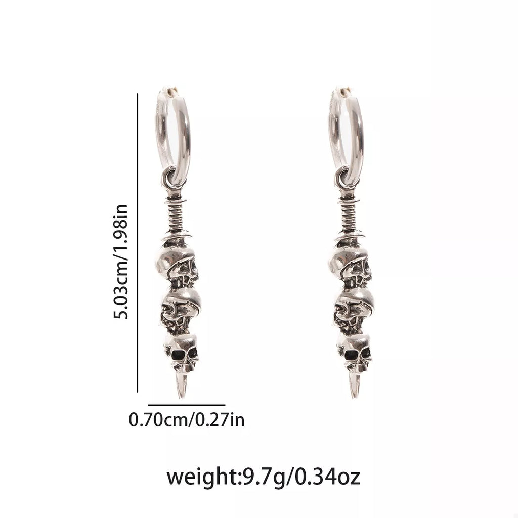 Halloween Skull Chain Drop Earrings