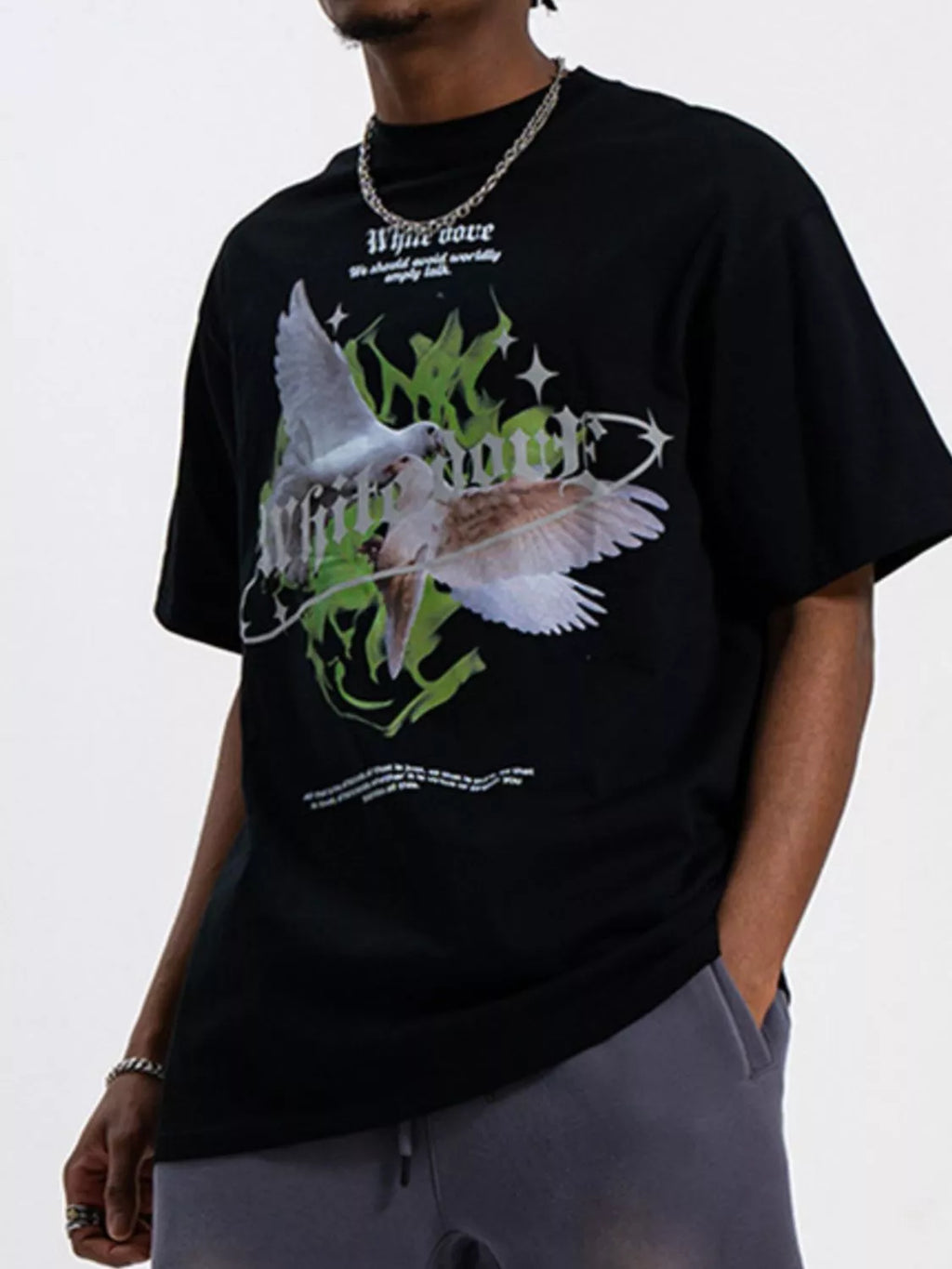Men's Dove Graphic Oversized T-Shirt