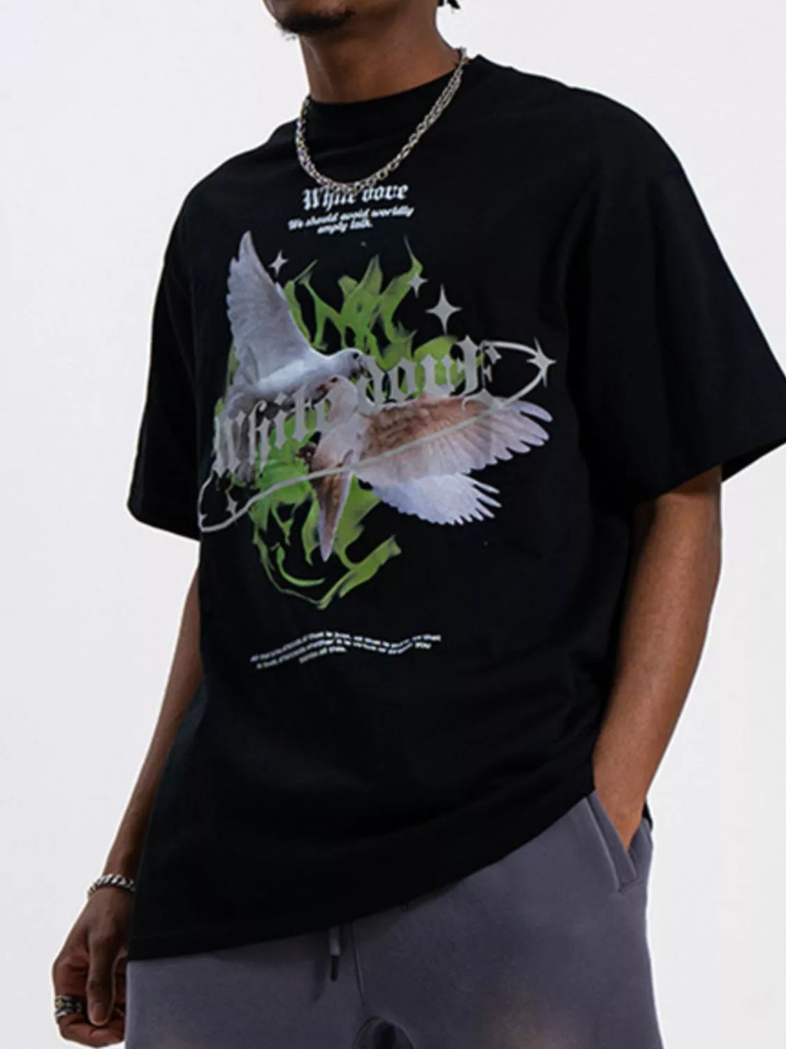 Men's Dove Graphic Oversized T-Shirt