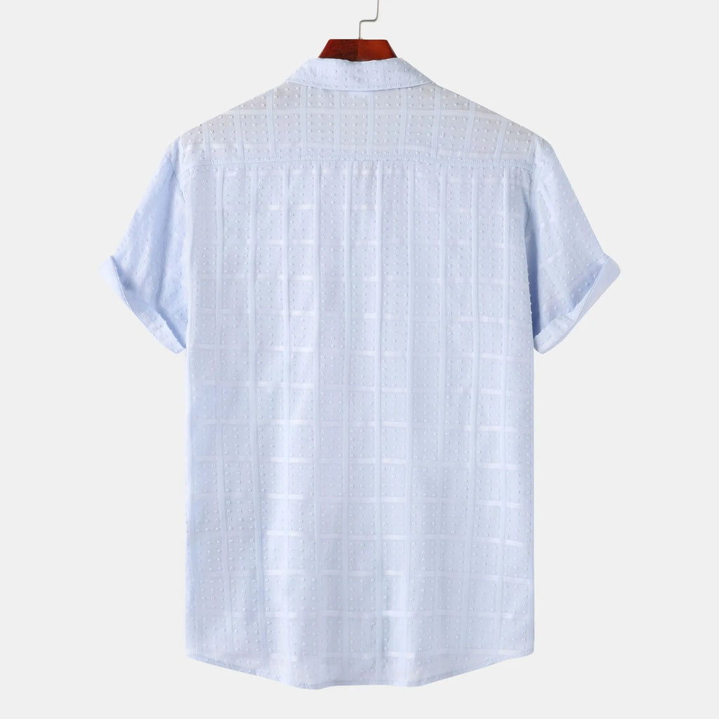 Men's Casual Short Sleeve Button Down Shirt
