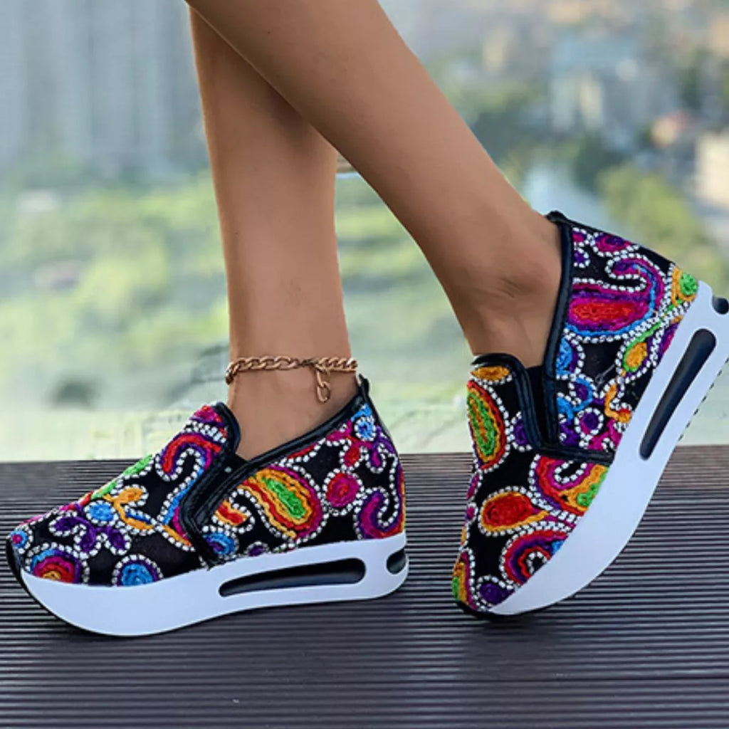 Round Toe Platform Slip-Ons