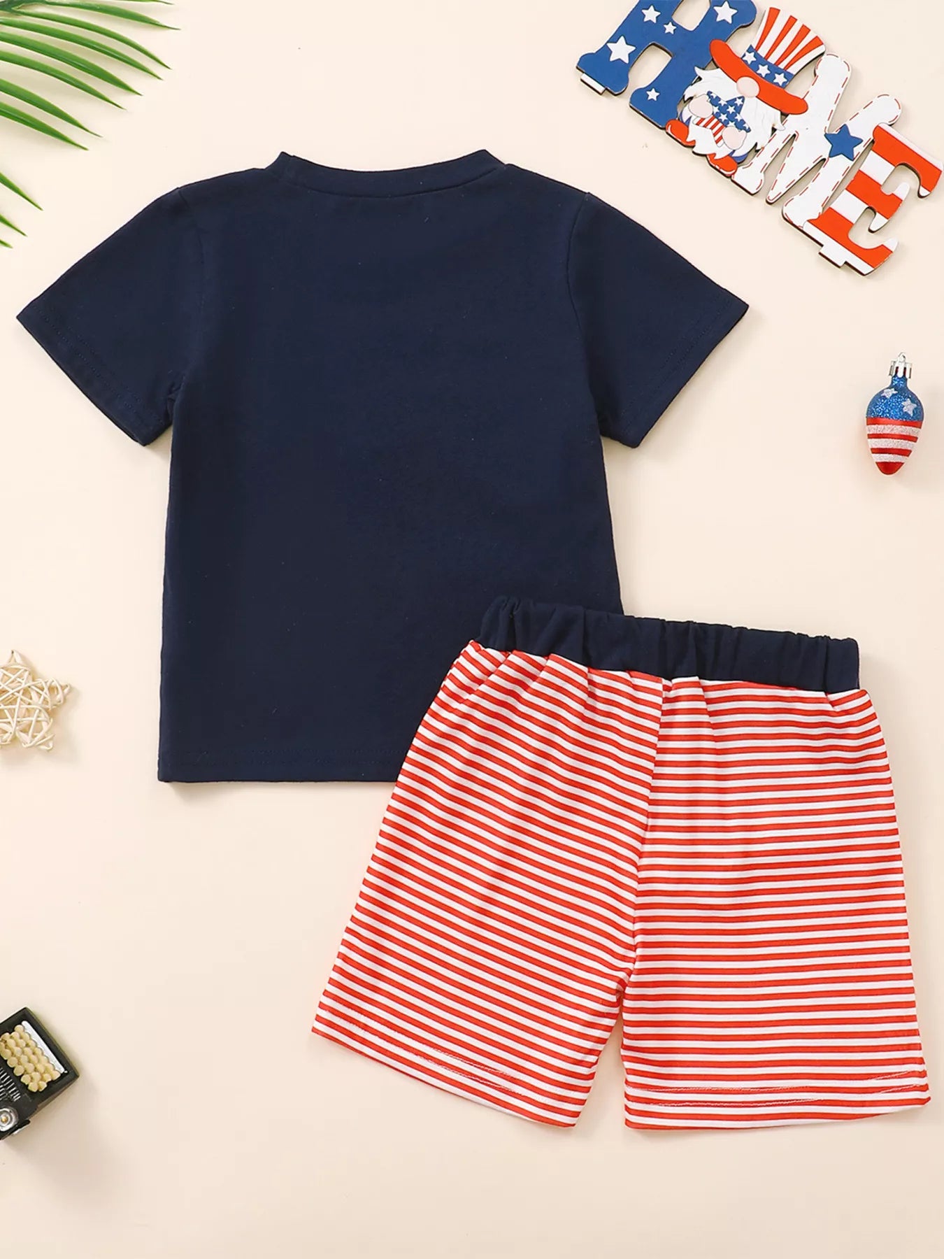 Children's Patriotic American Flag T-shirt and Shorts Set