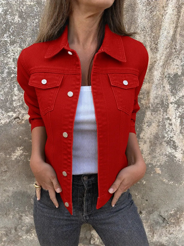 Button Front Closure Denim Jacket