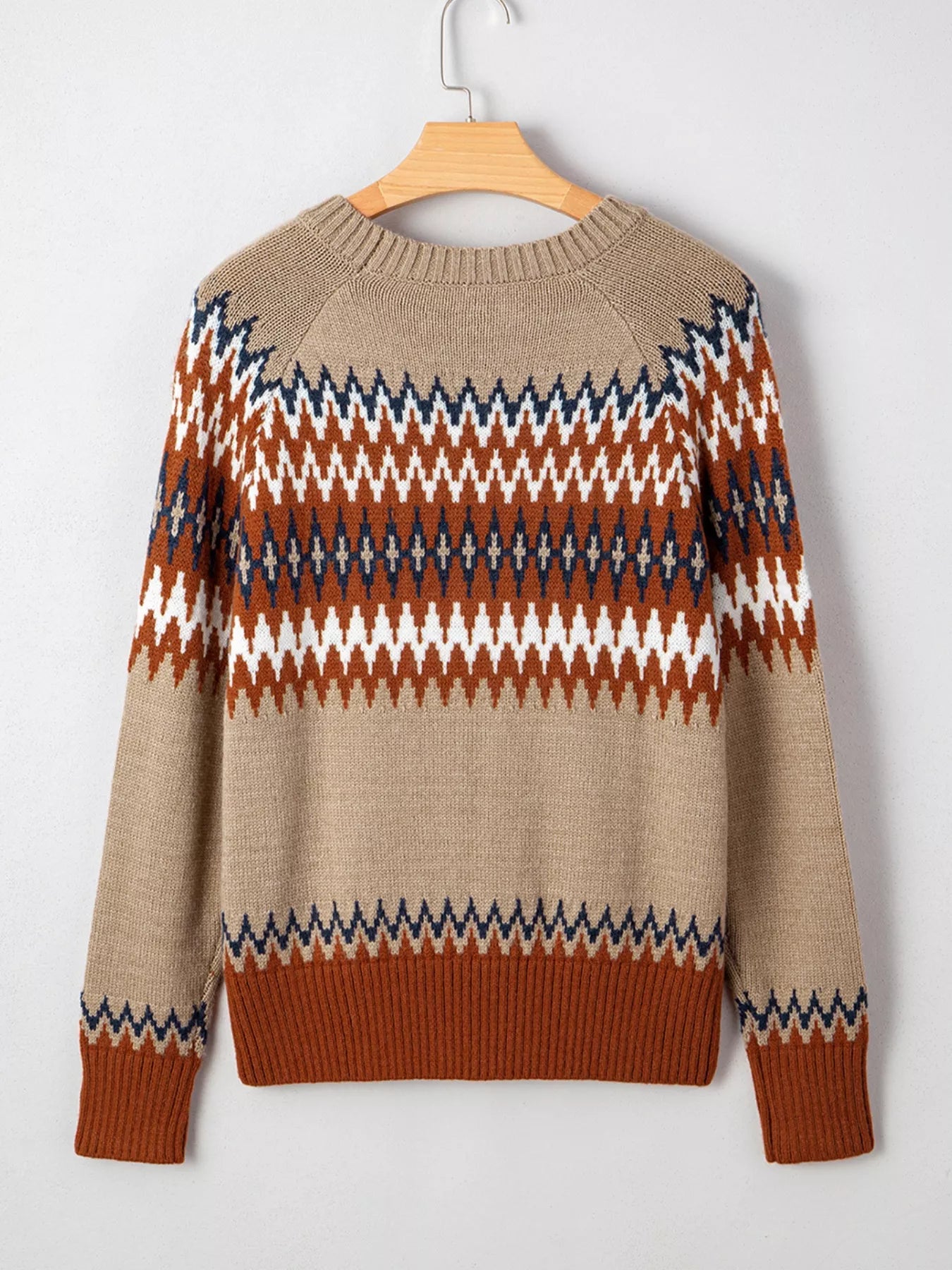 Color Block Crew Neck Sweater