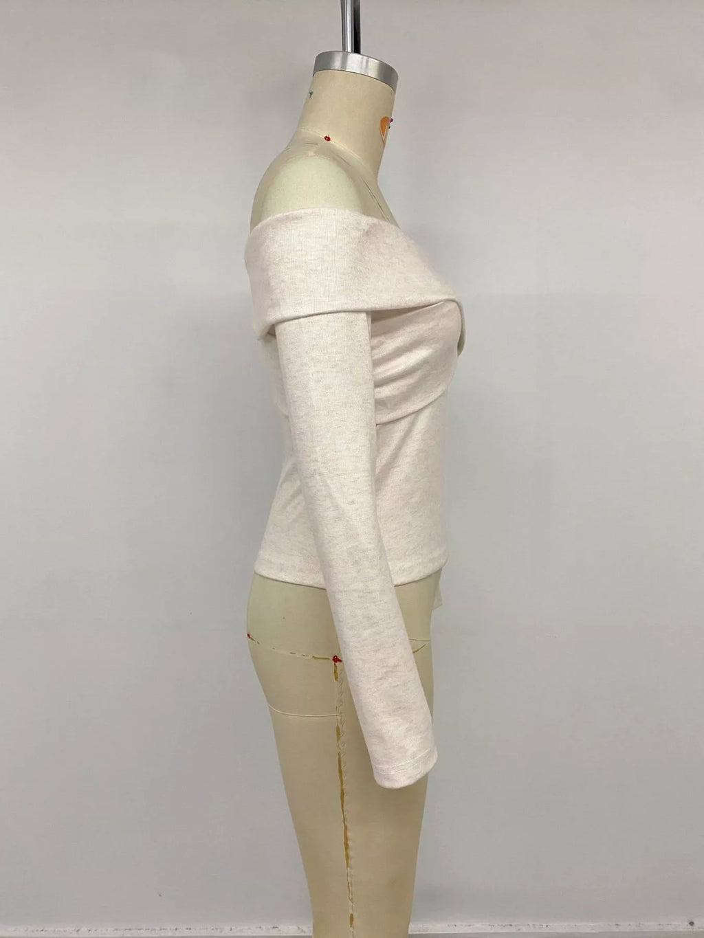 Crisscross Off-Shoulder Long Sleeve Top