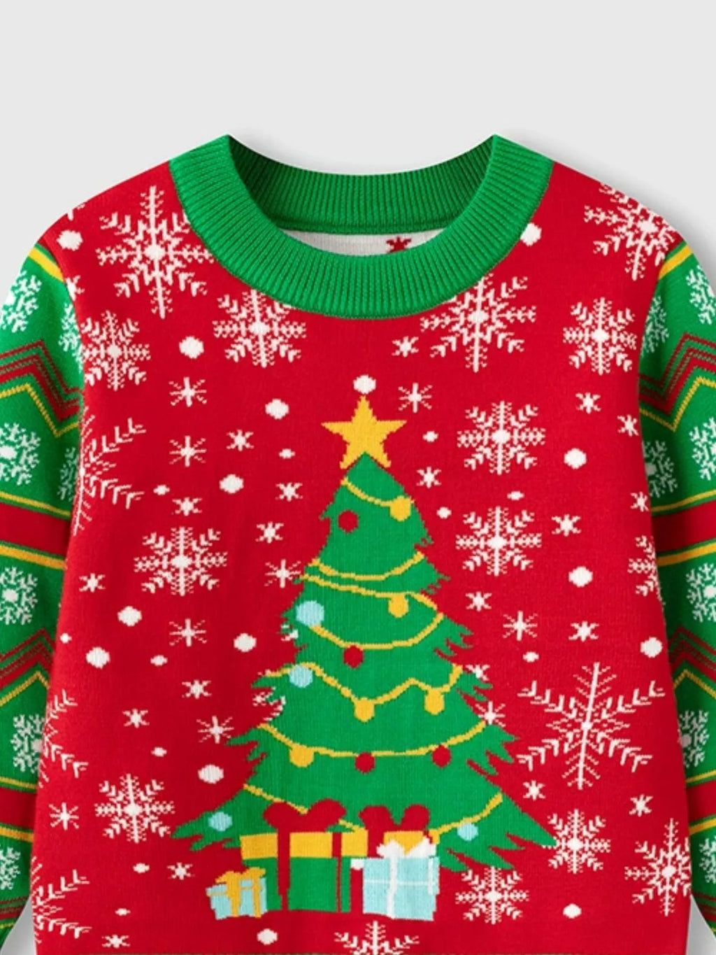 Children's Christmas Tree Round Neck Sweater