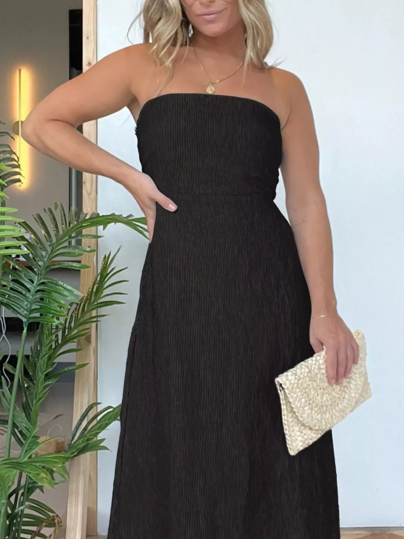 Full Size Strapless Casual Maxi Dress Plus Size