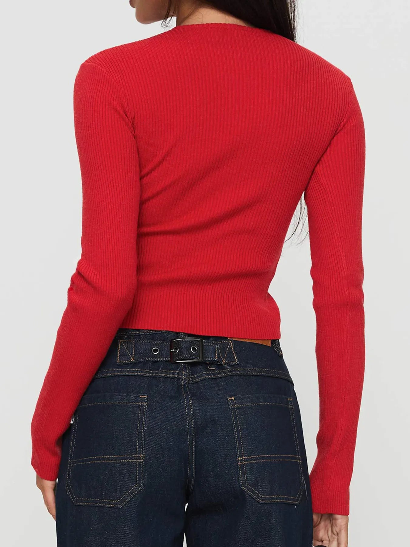Ribbed Button-Up Cardigan
