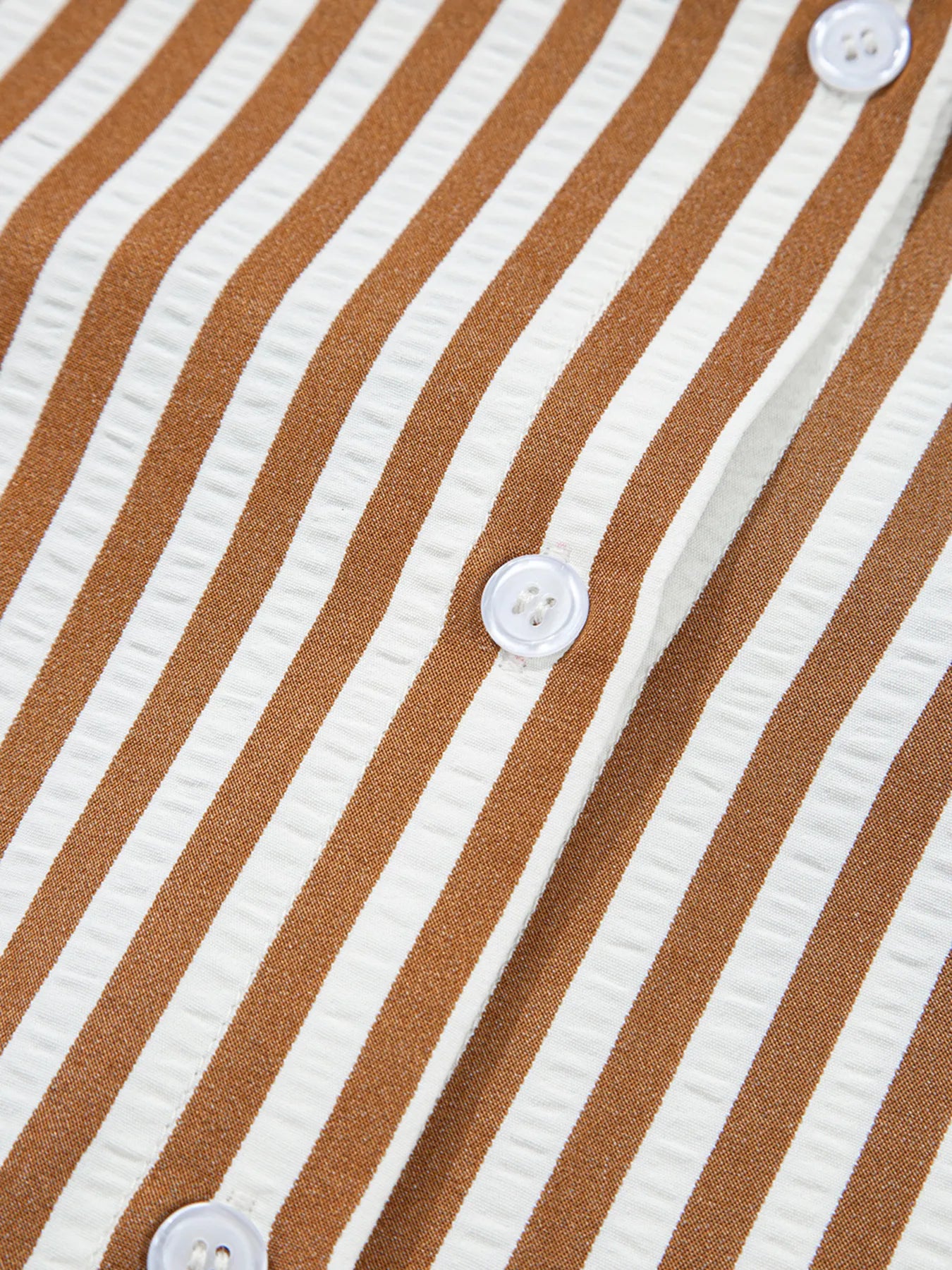 Stripe Ruffled Hem Collared Long Sleeve Shirt Mini Dress