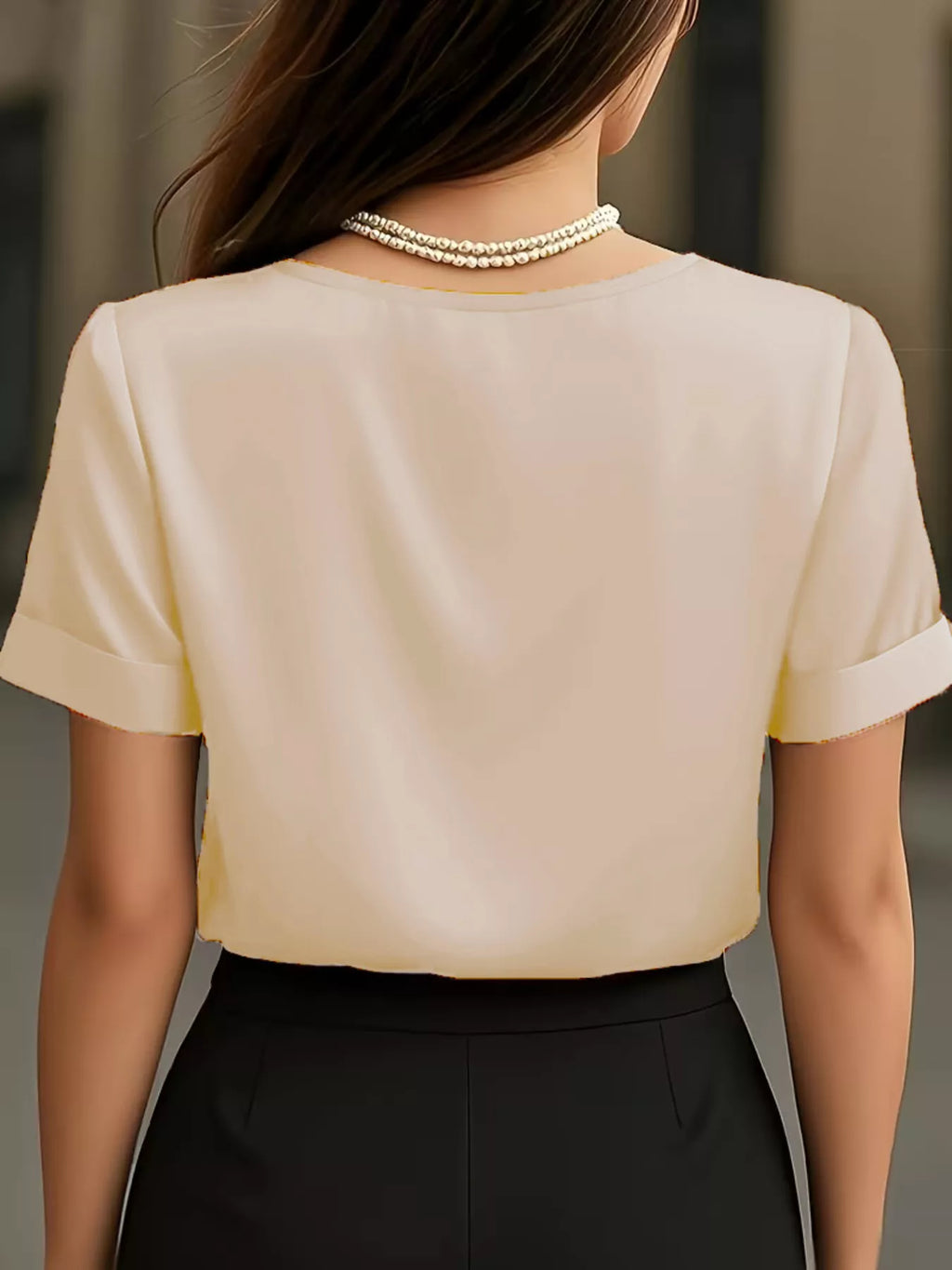 V-Neck Satin Blouse