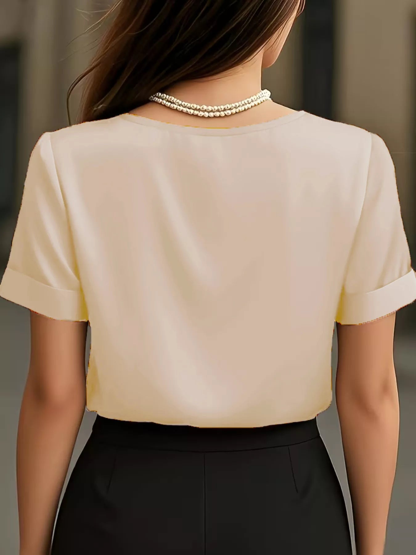 V-Neck Satin Blouse