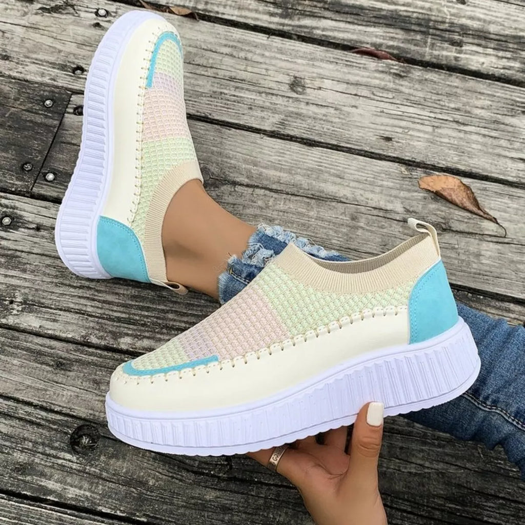 Round Toe Platform Slip-Ons