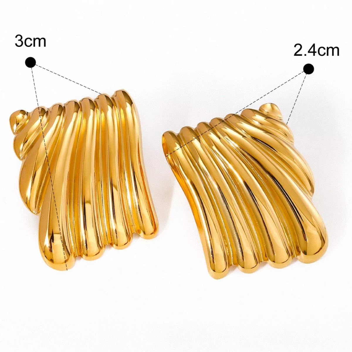 18K Gold-Plated Stainless Steel Minimalist Stud Earrings