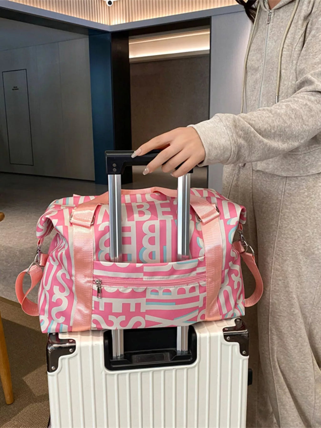 Letter Print Travel Bag