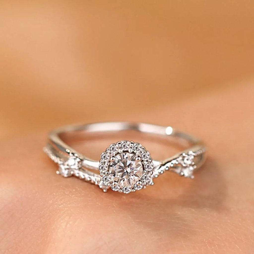 1 Carat 925 Sterling Silver Moissanite Layered Ring