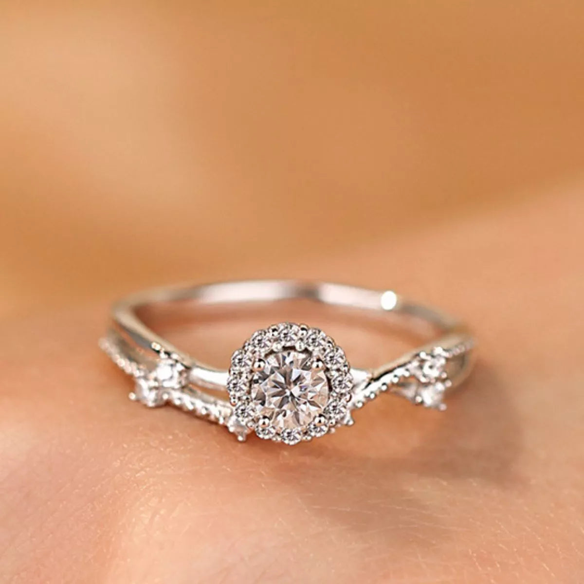 1 Carat 925 Sterling Silver Moissanite Layered Ring