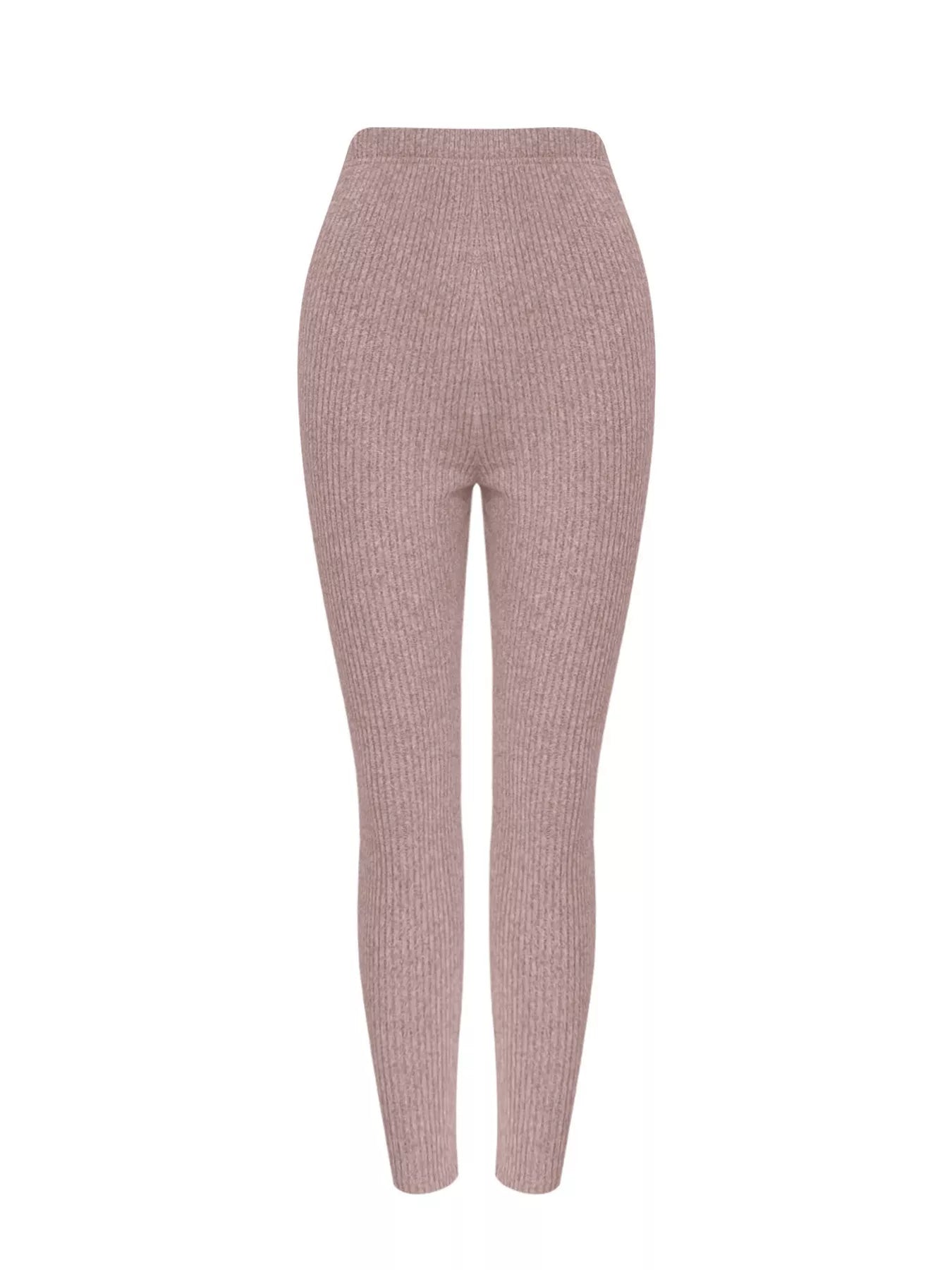 Ribbed Knit Long Sleeve Top and Pants Set