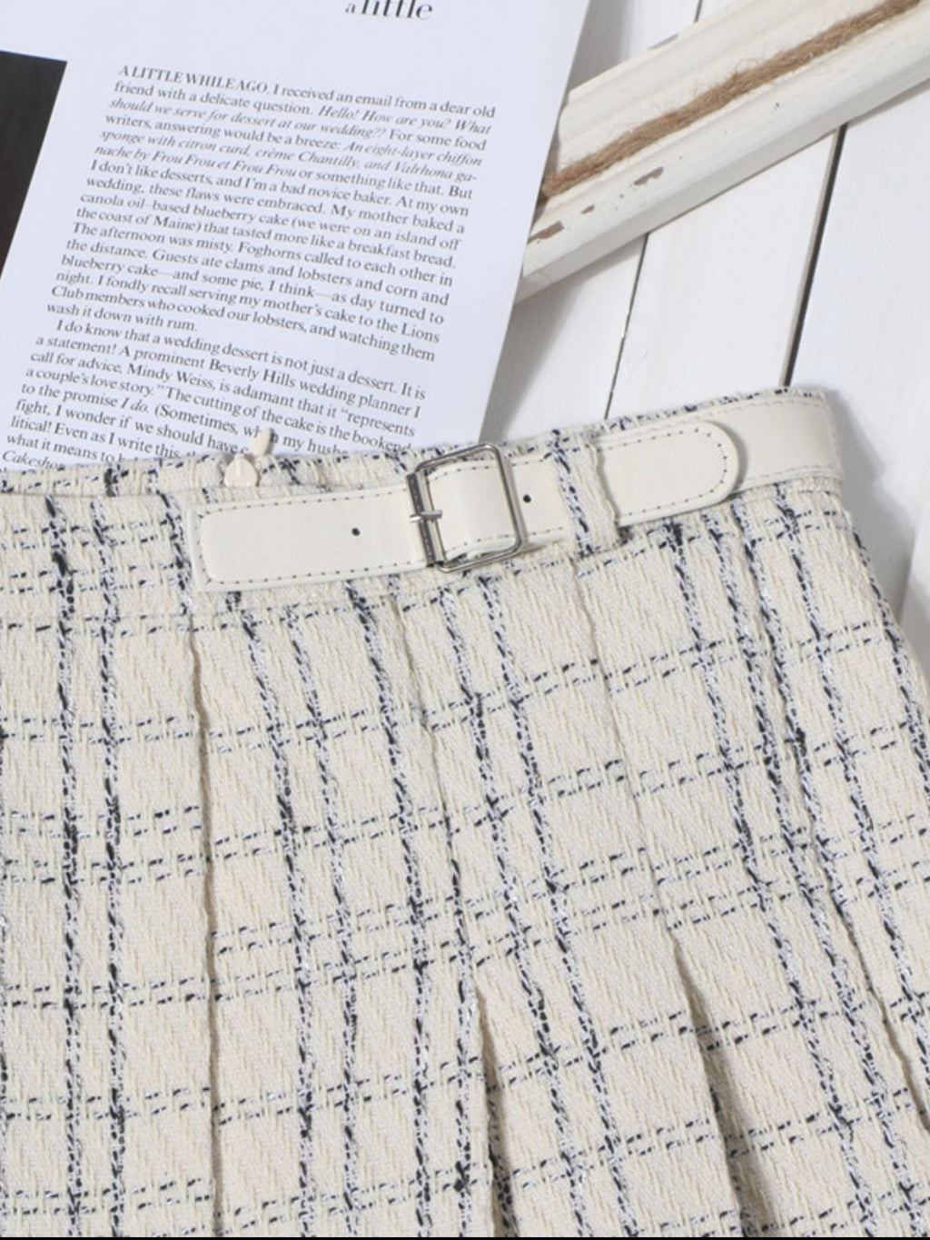 Pleated Plaid Mini Skirt